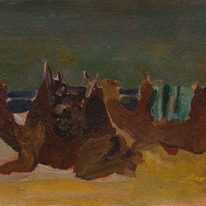 Essouiera camels # 1, 21 x 29,6 cm cm, acrylic and sand on paper, 2008