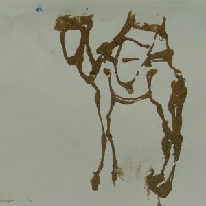 Essouiera camel # 4, 21 x 29,6 cm, sand on paper, 2008