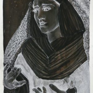 Virgin # 2, 48 x 32 cm, black chalk on paper, 2010