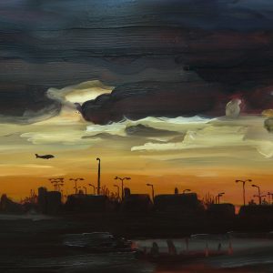 Laagland - Skyline, 25,5 x 38,5 cm, oil on perspex, 2019