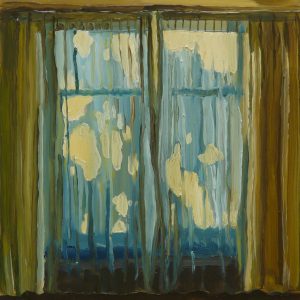Curtain, 20 x 17 cm, oil on perspex on wood, 2020