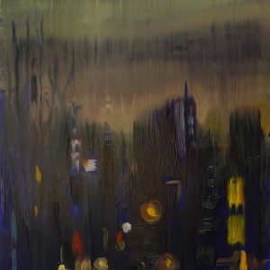 Dark Days, 20 x 17 cm, oil on perspex on wood, 2020