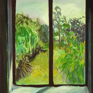 View - Garden, gouache, pastel, chalk on paper, 60 x 48 cm, 2021