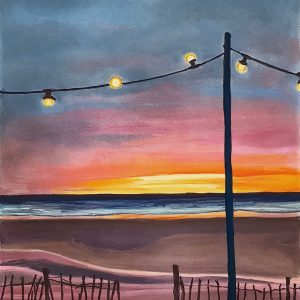 Beach - Lightbulbs, pastel on paper, 60 x 48 cm, 2021