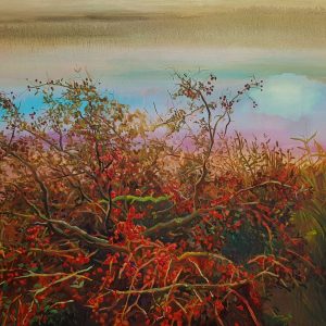 Hawthorn - Berries, 130 x 180 cm, oil on canvas 2021