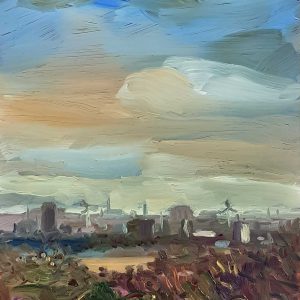 View - Haarlem # 2, 20 x 17 cm, oil on perspex on wood, 2021