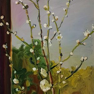 Window - Blossom, 20 x 17 cm, oil on perspex on wood, 2021