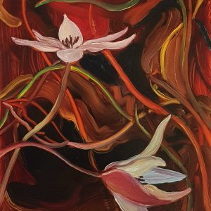 Springflowers - Tulip # 2, 20 x 17 cm, oil on perspex on wood, 2021