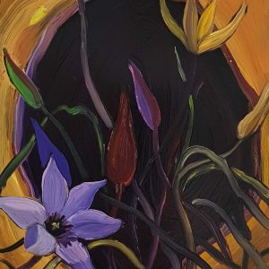 Springflowers - Tulip # 3, 20 x 17 cm, oil on perspex on wood, 2021