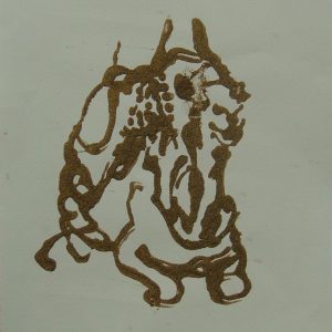 Essouiera camel # 3, 29,6 x 21 cm, sand on paper, 2008