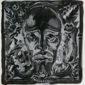 Inverse Jesus, 48 x 32 cm, ink, black and white chalk on paper, 2010