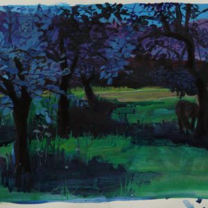 Orchard # 1 (Nagymaros), 32 x 48 cm, acrylic on paper, 2011