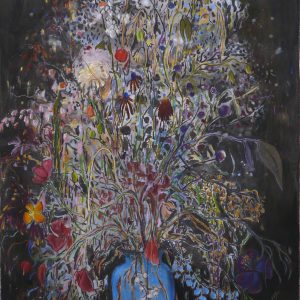Blue Vase, 115 x 75 cm, mixed media on paper, 2017