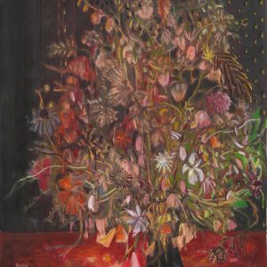 Dark Vase - Red Velvet, 115 x 75 cm, mixed media on paper, 2017