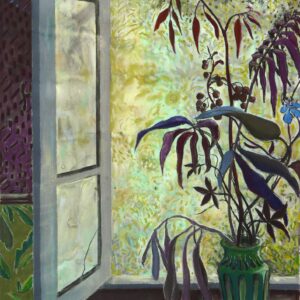 Green Vase - Broken Glass, 115 x 75 cm, mixed media on paper, 2017