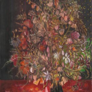 Dark Vase - Red Velvet, 115 x 75 cm, mixed media on paper, 2017