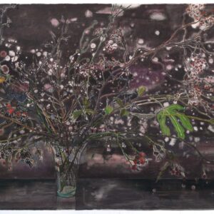 Starry Vase, 98 x 146 cm, mixed media on paper, 2017