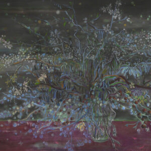 Starry Vase # 2, 75 x 115 cm, mixed media on paper, 2017