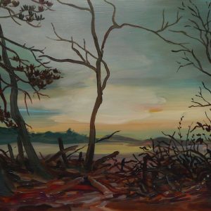 Duinen - Kreupelhout # 1, 35 x 50 cm, oil on perspex, 2019