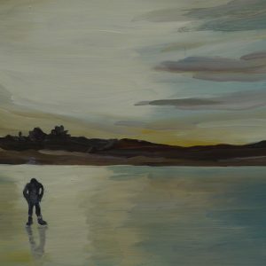 Duinen - ijs, 25,5 x 38,5 cm, oil on perspex, 2019