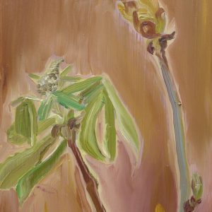Spring # 6 (chestnut), 30 x 20 cm, oil on wood, 2019
