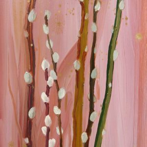 Spring # 10 (willow catkin), 30 x 20 cm, oil on wood, 2019