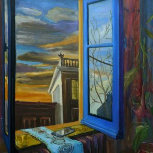 Blue Window, 140 x 100 cm, oil on canvas, 2020