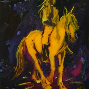 Magic Horse, 20 x 17 cm, oil on perspex on wood, 2020