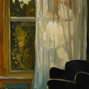 Curtain # 3, 20 x 17 cm, oil on perspex on wood, 2020