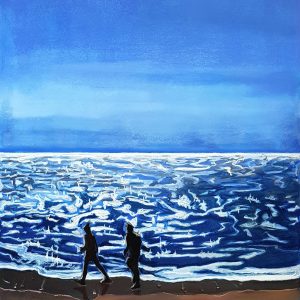 Sea - Walk, gouache, pastel, chalk on paper, 60 x 48 cm, 2021