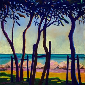 Dark Trees - Atlantic, gouache, pastel, chalk on paper, 60 x 48 cm, 2021