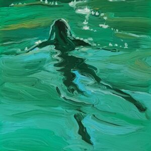 Swim, 20 x 17 cm, oil on perspex on wood panel, 2022