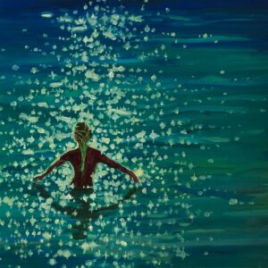 Bather # 3, 30 x 30 cm, oil on canvas, 2023