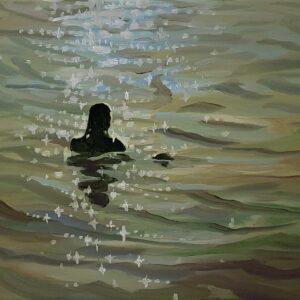 Swimmer, 24 x 30 cm, oil on canvas, 2023