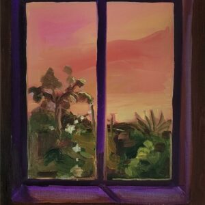 View - Pink Sky, 30 x 24 cm, oil on canvas, 2023