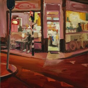Streetcorner - Döner, 30 x 24 cm, oil on canvas, 2022