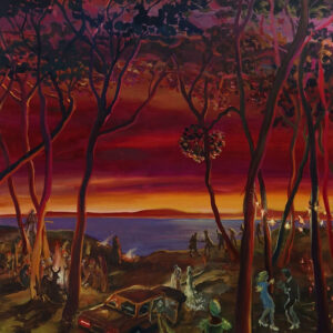 Drukke Nacht # 3, 95 x 85 cm, oil on canvas, 2023