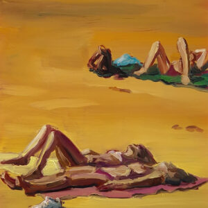 Beach - San Sebastian # 3, 20 x 17 cm, oil on perspex on wood, 2023