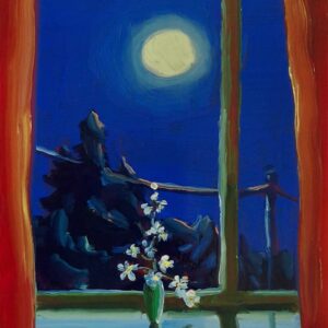 Blue View - Blossom, 20 x 17 cm, oil on perspex on wood, 2023