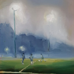 Training, 20 x 17 cm, oil on perspex on wood, 2023