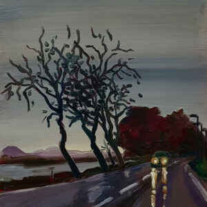 Lowland - Drive, 20 x 17 cm, oil on perspex on wood, 2023
