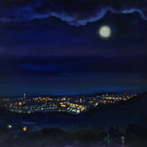 Moon - City, 40 x 45 cm, oil on canvas, 2024
