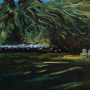 Spanish Garden, 32 x 40 cm, oil on perspex on wood panel, 2024