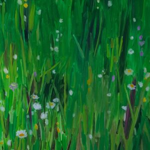 Grassland - Daisies, 30 x 24 cm, oil on paper, 2024
