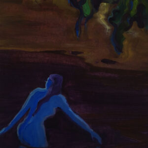 Blue Bather, 30 x 24 cm, oil on paper, 2024