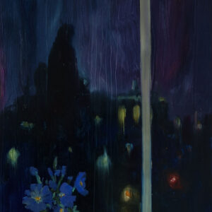 View - Night Flowers, 30 x 24 cm, oil on paper, 2024