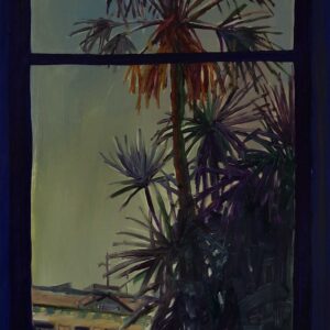 Window - Palm, 30 x 24 cm, oil on paper, 2024