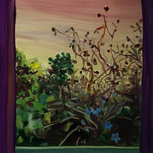 Evening - Garden, 30 x 24 cm, oil on paper, 2024