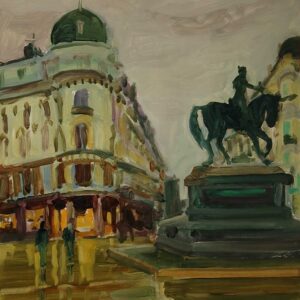 Equestrian - Jeanne, 30 x 24 cm, oil on paper, 2024