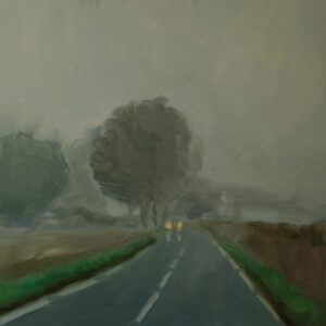 Drive - Gray Day, 30 x 24 cm, oil on paper, 2024